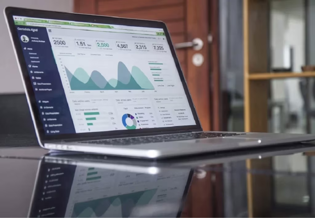 online dashboard showing numbers 