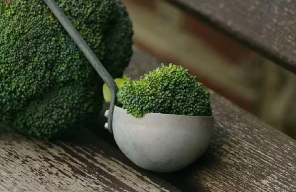 broccoli in a spoon