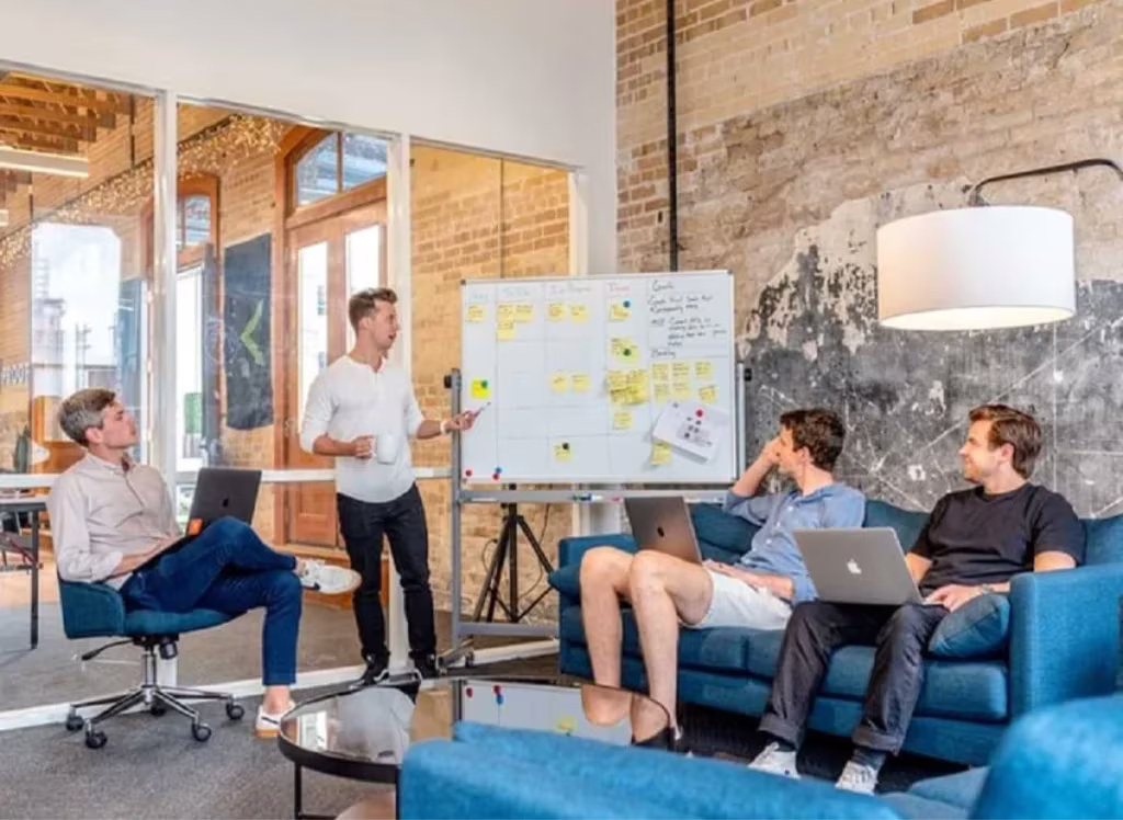 Group of men in a meeting